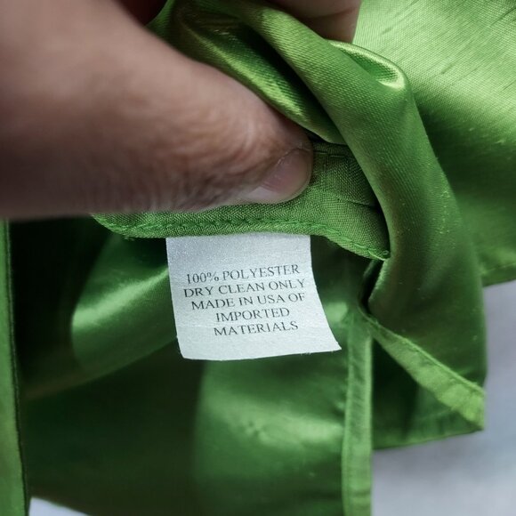 Caroline Rose Blouse Women M Iridescent Green Lagenlook Collared Roll-tab Sleeve - Picture 5 of 10